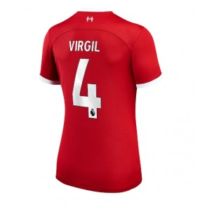 Liverpool Virgil van Dijk #4 Koszulka Podstawowych Kobiety 2023-24 Krótki Rękaw